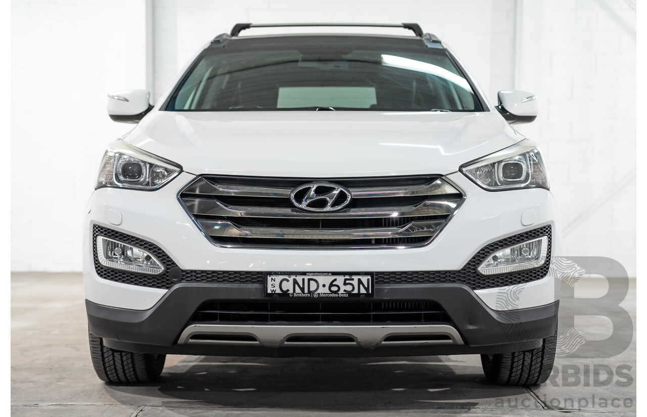 04/2013 Hyundai Santa Fe HIGHLANDER CRDi (4x4) DM 4D Wagon Crystal White Pearl Turbo Diesel 2.2L