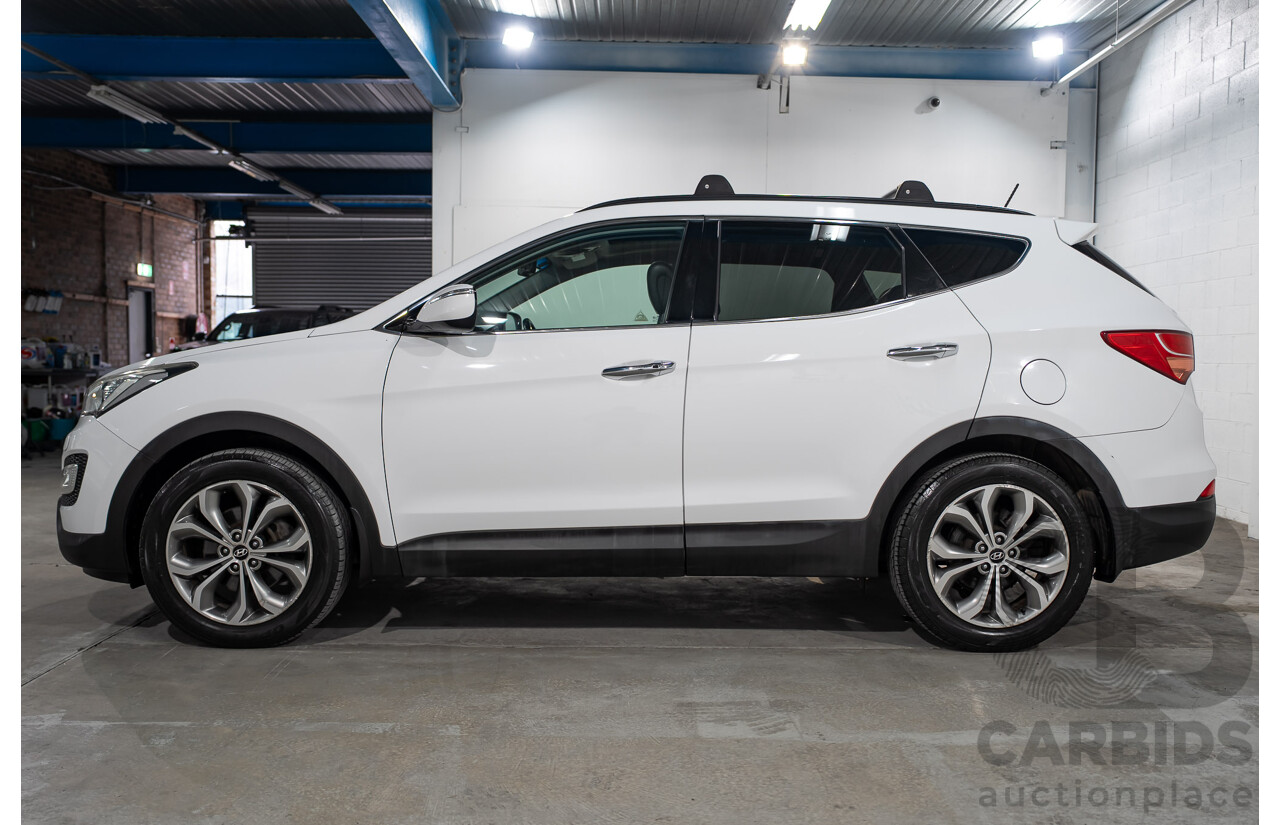 04/2013 Hyundai Santa Fe HIGHLANDER CRDi (4x4) DM 4D Wagon Crystal White Pearl Turbo Diesel 2.2L