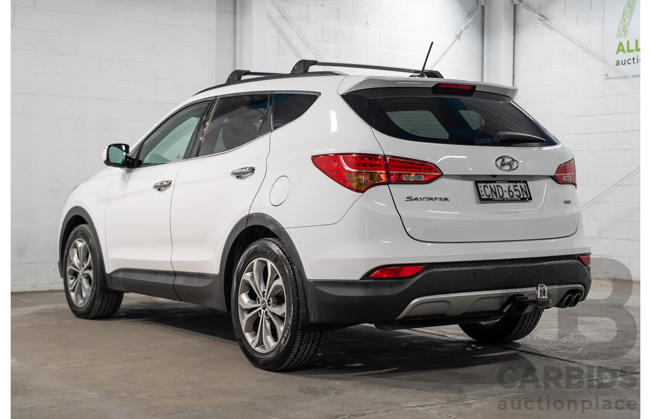 04/2013 Hyundai Santa Fe HIGHLANDER CRDi (4x4) DM 4D Wagon Crystal White Pearl Turbo Diesel 2.2L