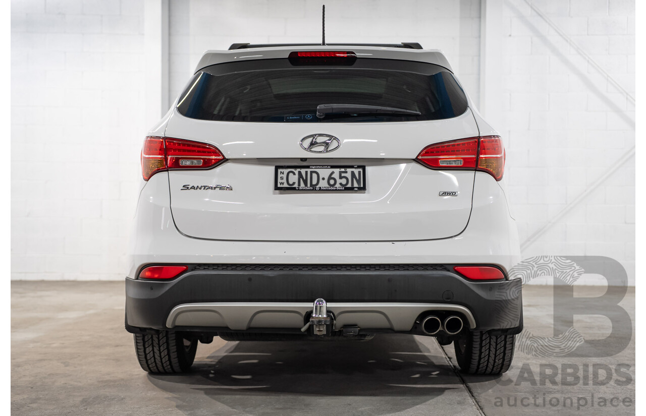 04/2013 Hyundai Santa Fe HIGHLANDER CRDi (4x4) DM 4D Wagon Crystal White Pearl Turbo Diesel 2.2L