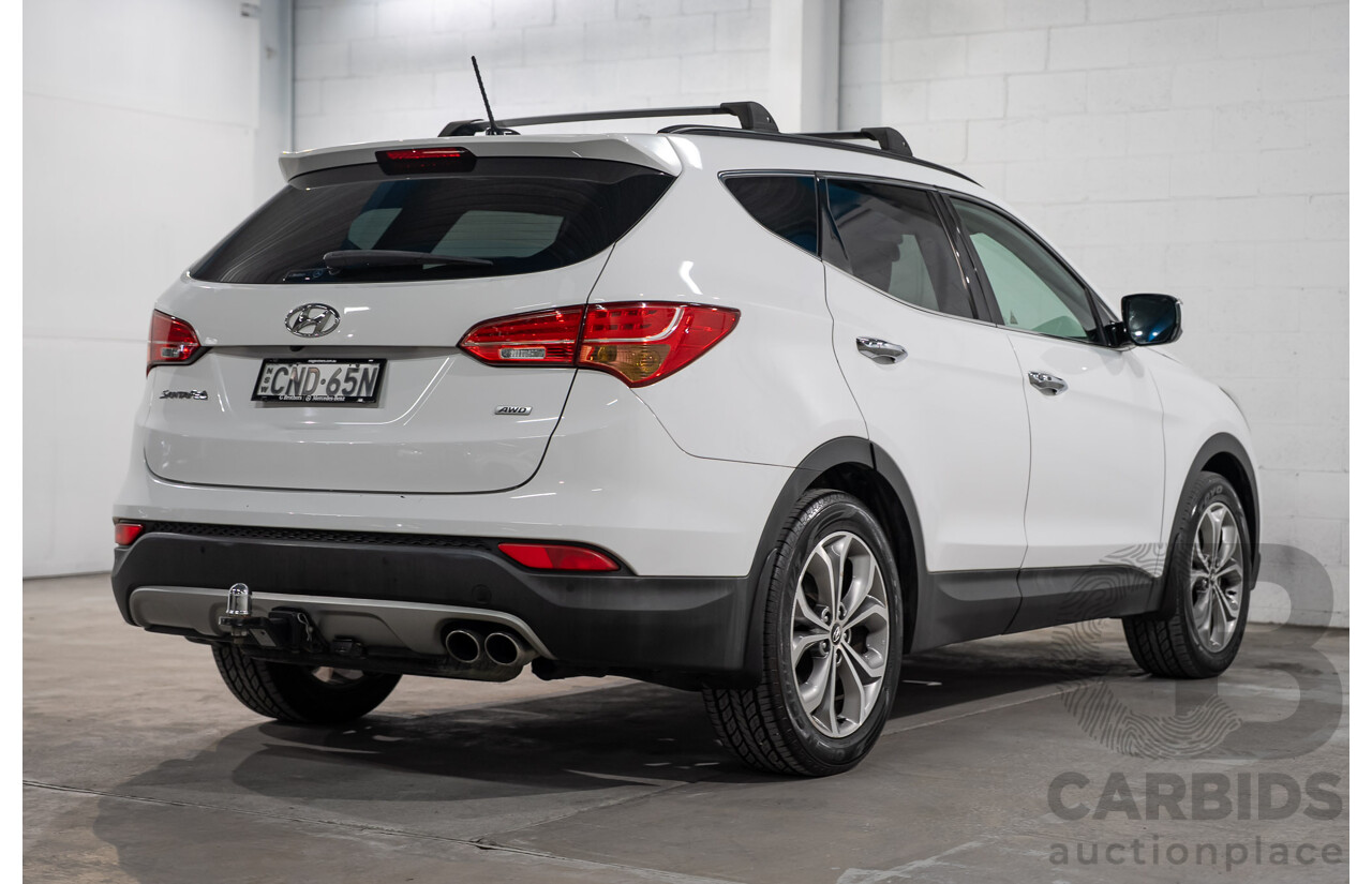 04/2013 Hyundai Santa Fe HIGHLANDER CRDi (4x4) DM 4D Wagon Crystal White Pearl Turbo Diesel 2.2L