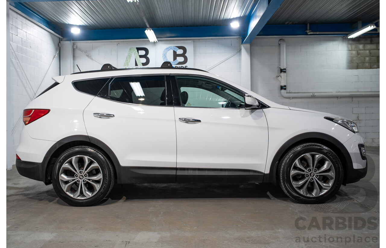 04/2013 Hyundai Santa Fe HIGHLANDER CRDi (4x4) DM 4D Wagon Crystal White Pearl Turbo Diesel 2.2L