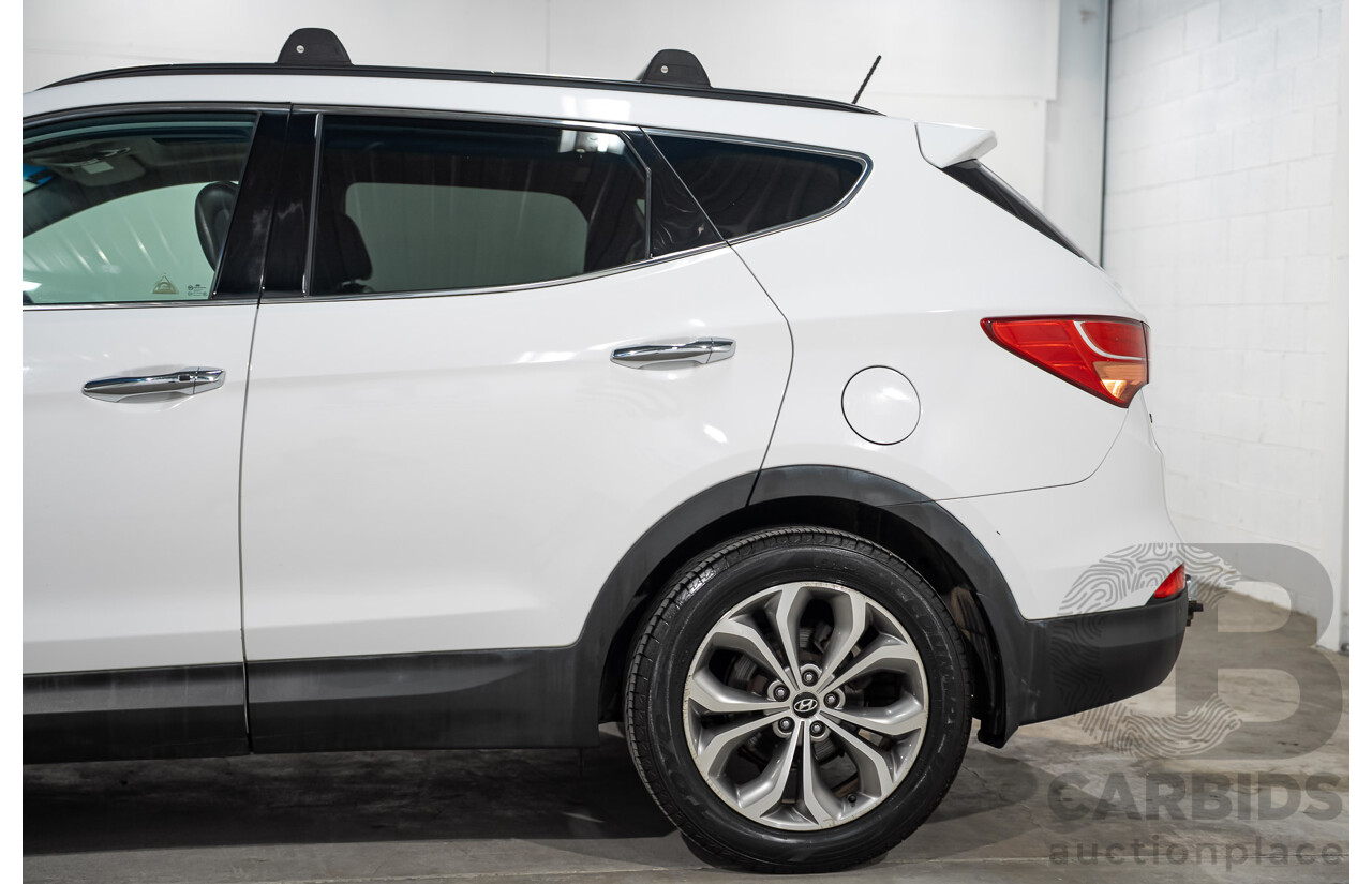 04/2013 Hyundai Santa Fe HIGHLANDER CRDi (4x4) DM 4D Wagon Crystal White Pearl Turbo Diesel 2.2L