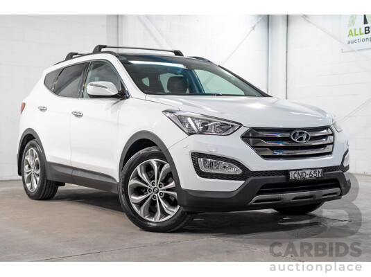 04/2013 Hyundai Santa Fe HIGHLANDER CRDi (4x4) DM 4D Wagon Crystal White Pearl Turbo Diesel 2.2L
