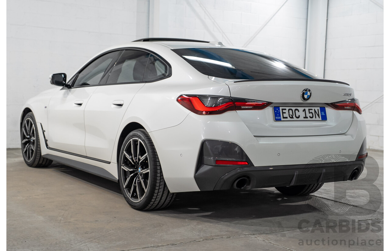 10/2021 BMW 420i M Sport Gran Coupe G26 4D Coupe Mineral Weiss White Metallic Turbo 2.0L
