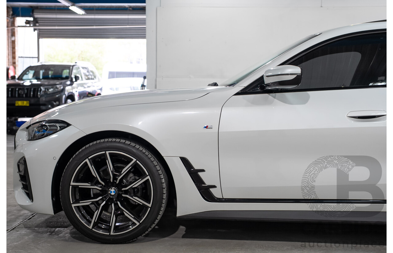 10/2021 BMW 420i M Sport Gran Coupe G26 4D Coupe Mineral Weiss White Metallic Turbo 2.0L