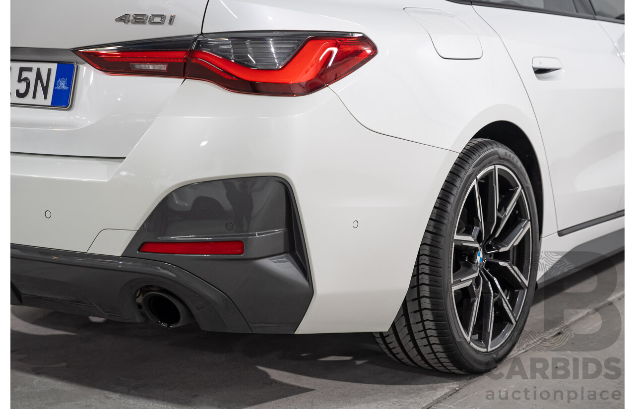 10/2021 BMW 420i M Sport Gran Coupe G26 4D Coupe Mineral Weiss White Metallic Turbo 2.0L