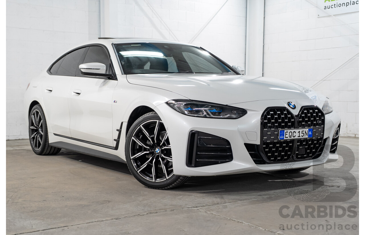10/2021 BMW 420i M Sport Gran Coupe G26 4D Coupe Mineral Weiss White Metallic Turbo 2.0L