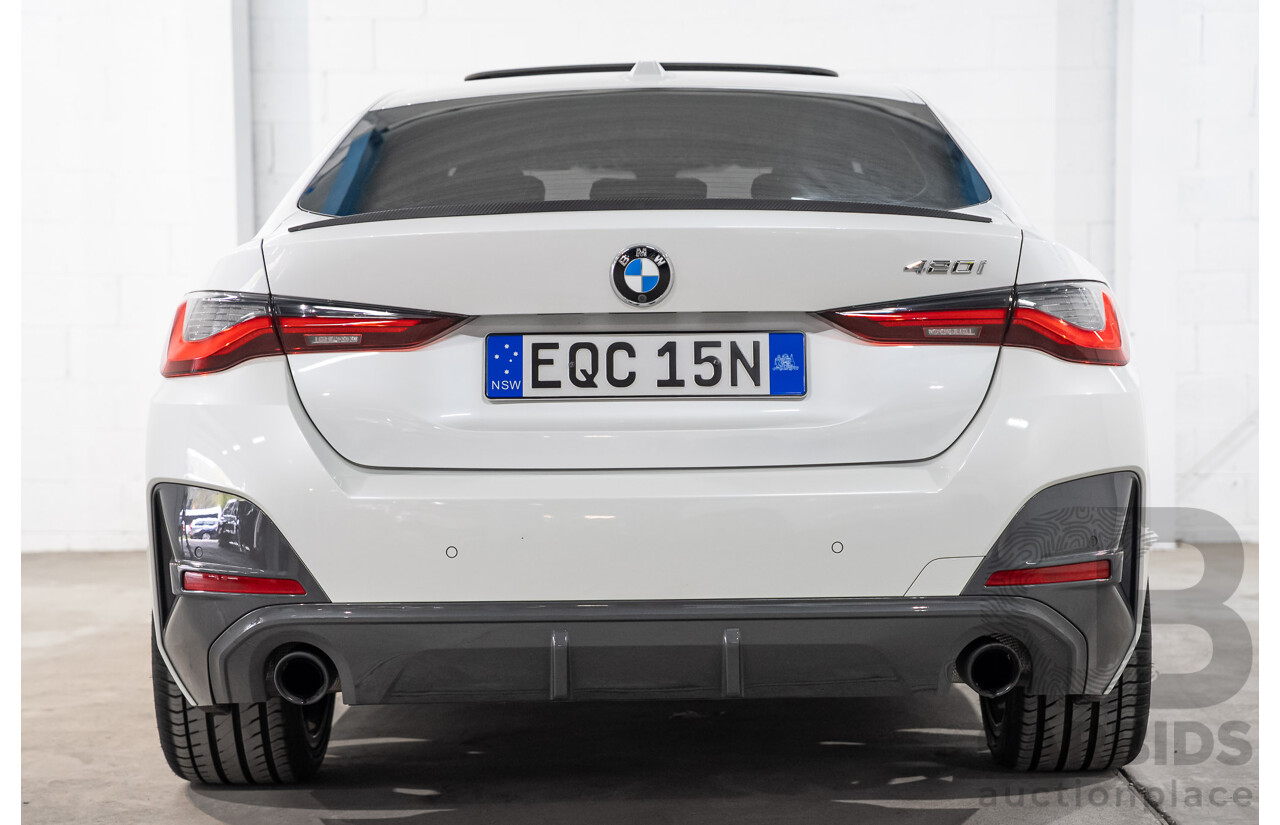 10/2021 BMW 420i M Sport Gran Coupe G26 4D Coupe Mineral Weiss White Metallic Turbo 2.0L