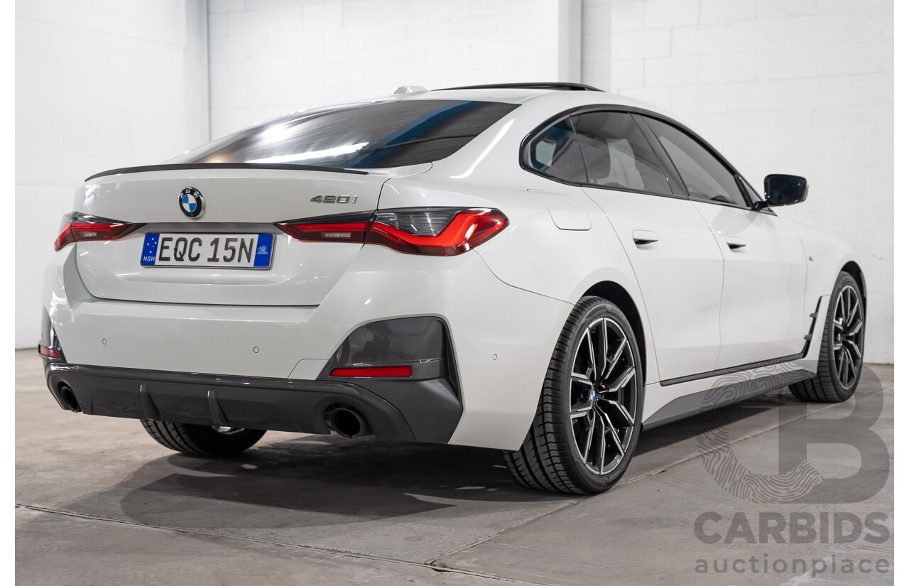 10/2021 BMW 420i M Sport Gran Coupe G26 4D Coupe Mineral Weiss White Metallic Turbo 2.0L