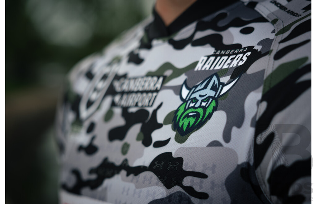 5. Jed Stuart - Match Worn and Signed Canberra Raiders 2026 ANZAC Round Jersey - Round 8 v Tigers - Proceeds towards the Raiders Foundation for HMAS Harman Charities of Choice
