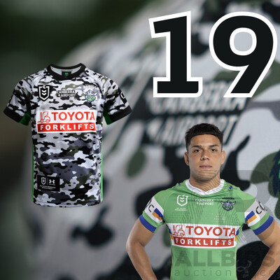 19. Savelio Tamale - Match Worn and Signed Canberra Raiders 2026 ANZAC Round Jersey - Round 8 v Tigers - Proceeds towards the Raiders Foundation for HMAS Harman Charities of Choice