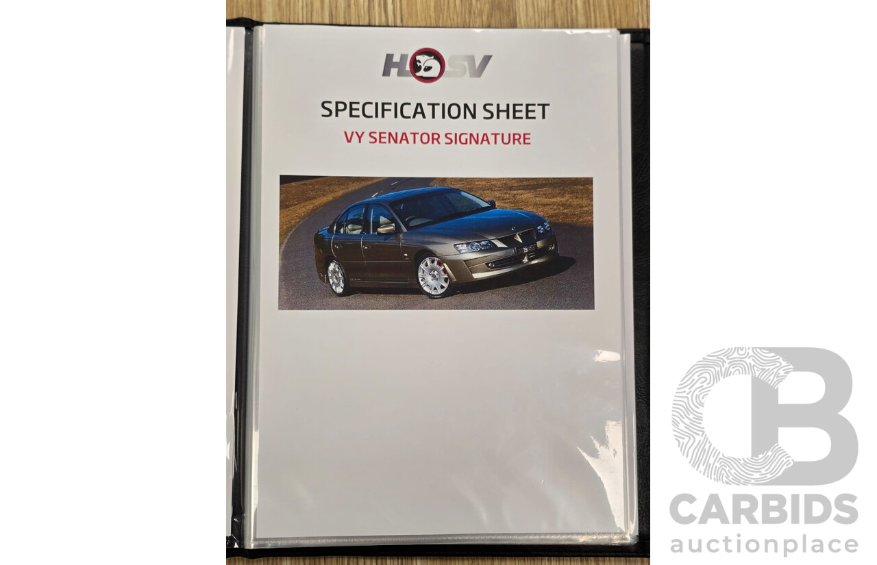 04/2003 Holden Special Vehicles (HSV) VY Senator Signature No.96 4d Sedan Turbine Grey Metallic V8 5.7L
