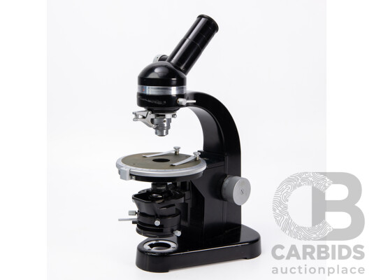 Leitz Wetzlar Polarising Microscope with Accessories, Illuminator and Fitted Carrying Case