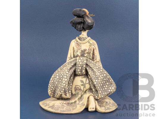 Japanese Resin Okimono Geisha Figure