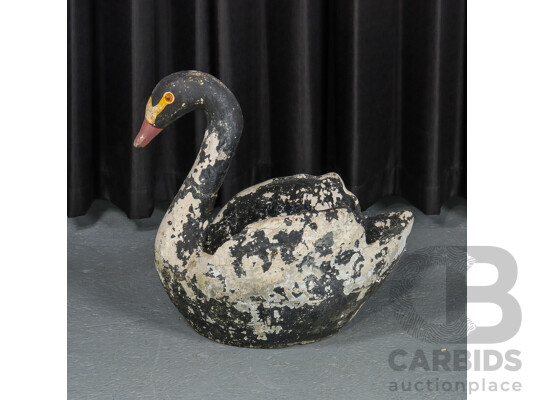 Vintage Concrete Swan Planter
