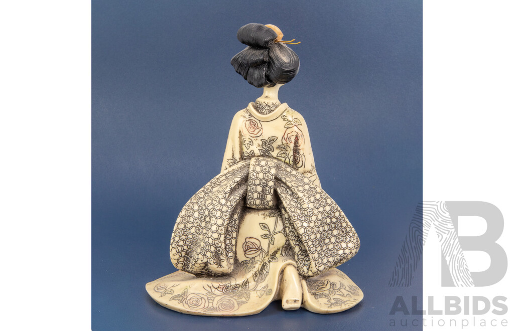 Japanese Resin Okimono Geisha Figure