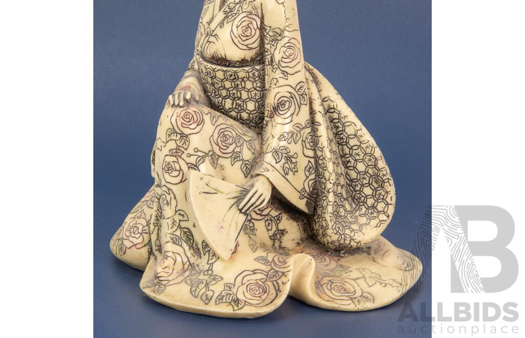Japanese Resin Okimono Geisha Figure