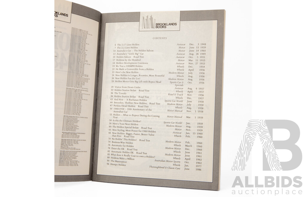 Collection of Five Holden Reference Books