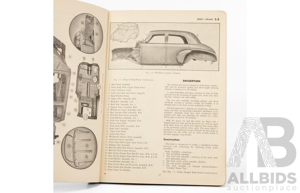 Vintage 'F.J' Series Holden Workshop Manual with Maintenance Manual