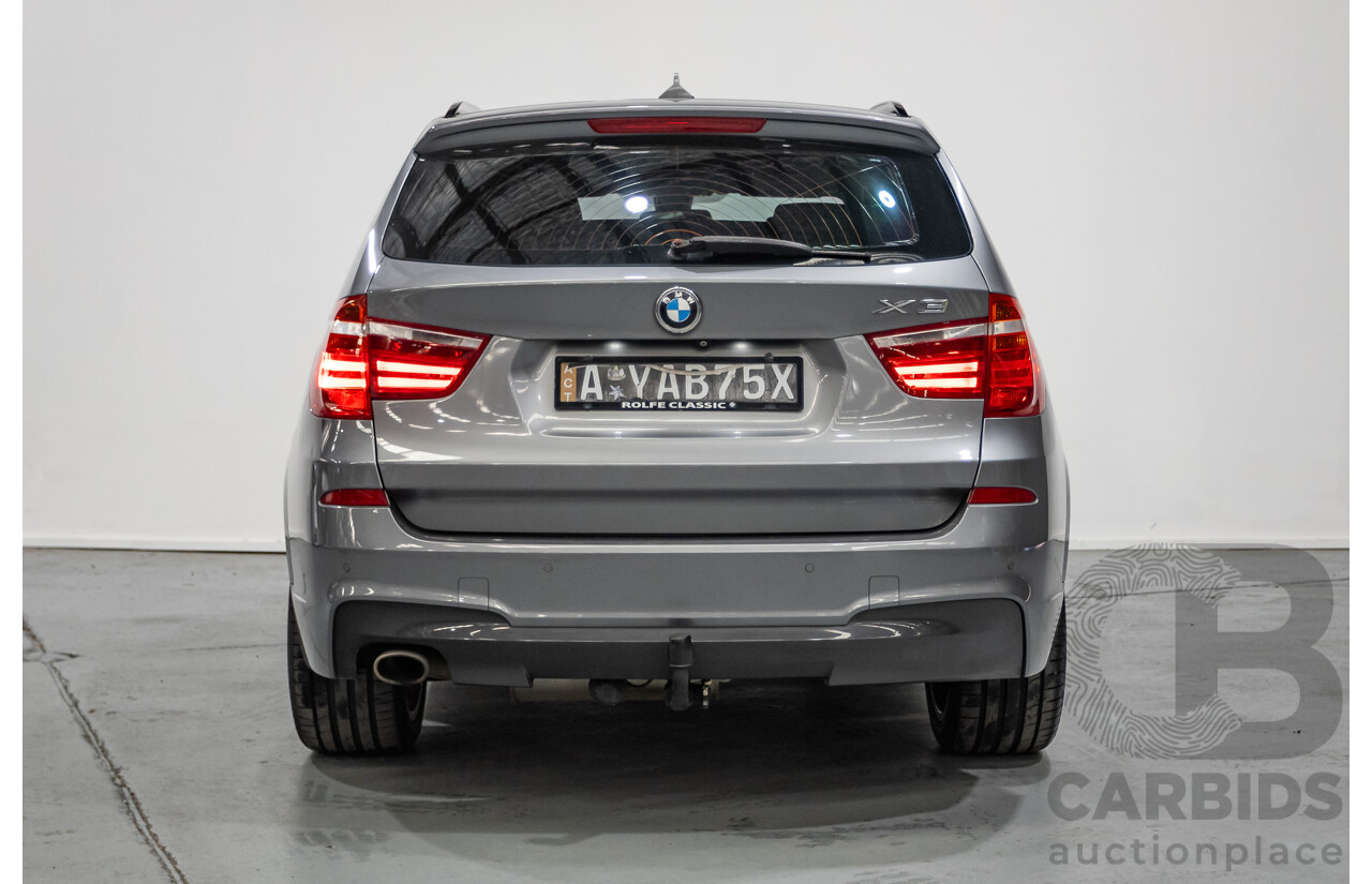 2/2015 BMW X3 xDrive20d (AWD) F25 MY15 4d Wagon Space Grey Metallic Turbo Diesel 2.0L