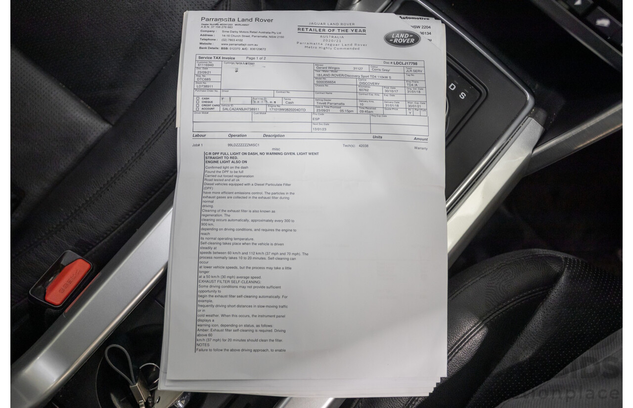 1/2018 Land Rover Discovery Sport TD4 SE 5 (AWD) L550 MY18 4d Wagon Corris Grey Metallic Turbo Diesel 2.0L