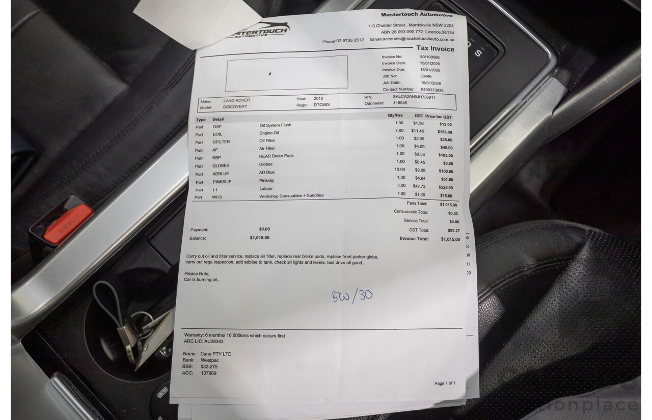 1/2018 Land Rover Discovery Sport TD4 SE 5 (AWD) L550 MY18 4d Wagon Corris Grey Metallic Turbo Diesel 2.0L
