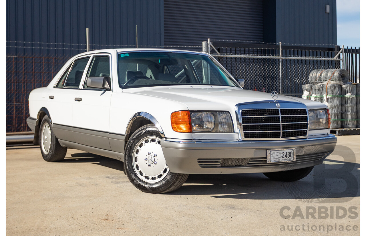 4/1988 Mercedes-Benz 300SE W126 4d Sedan Arctic White 3.0L