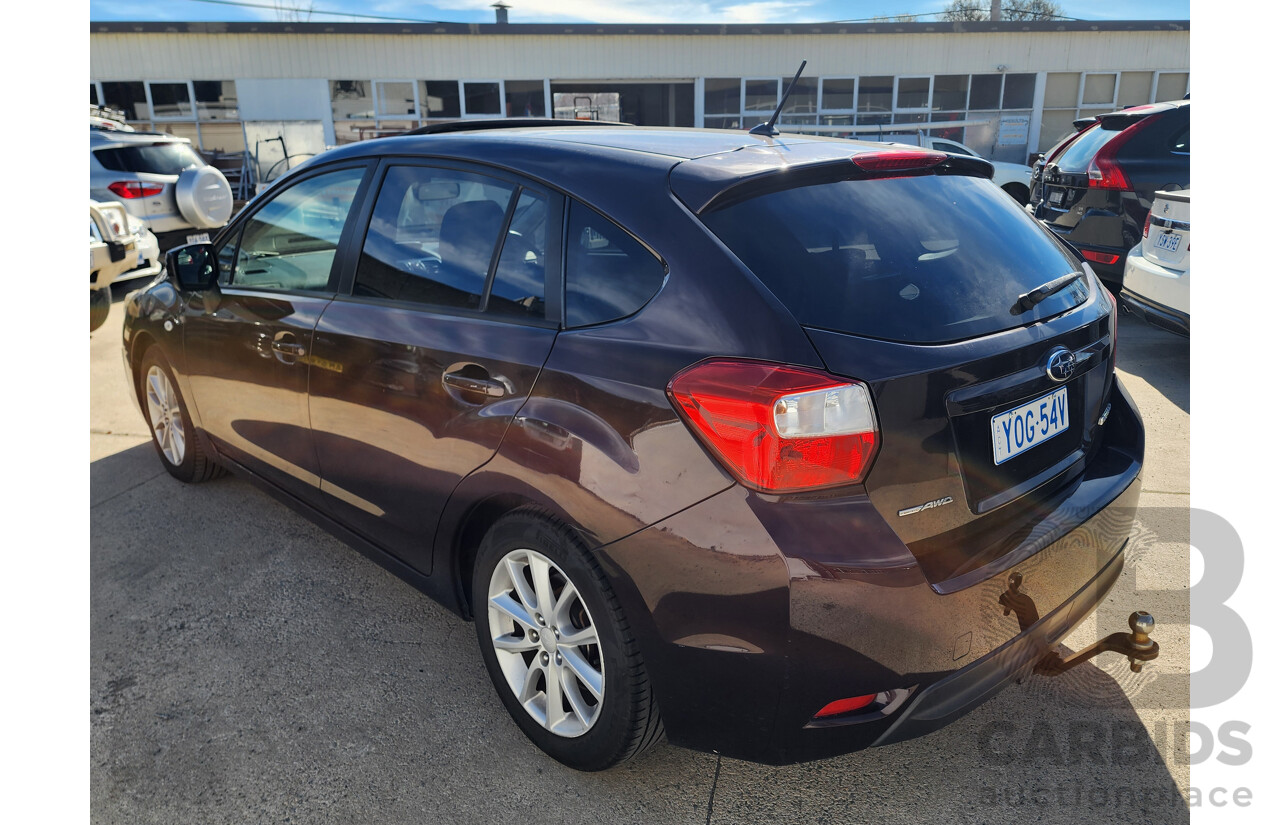 07/2012 Subaru Impreza 2.0i-L (awd) MY12 5d Hatchback Purple 2.0L