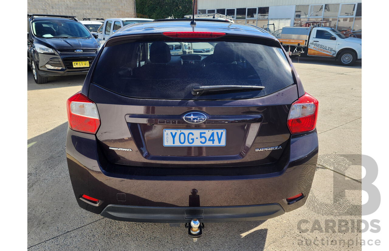 07/2012 Subaru Impreza 2.0i-L (awd) MY12 5d Hatchback Purple 2.0L