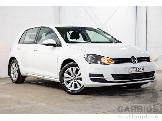 08/2013 Volkswagen Golf 90 TSI Comfortline AU MY14 5d Hatchback Pure White Turbo 1.4L