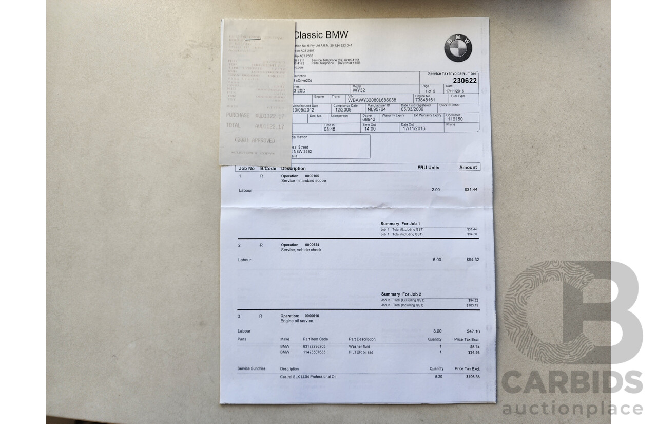 07/2012 Bmw X3 Xdrive 20d F25 4d Wagon Grey 2.0L