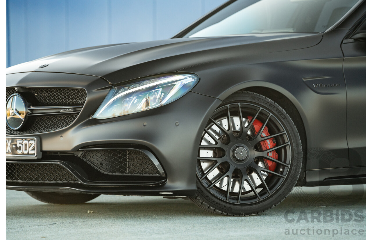 07/2015 Mercedes Benz C63 S AMG 205 4d Wagon Diamond White / Matte Black Wrap Twin Turbo V8 4.0L