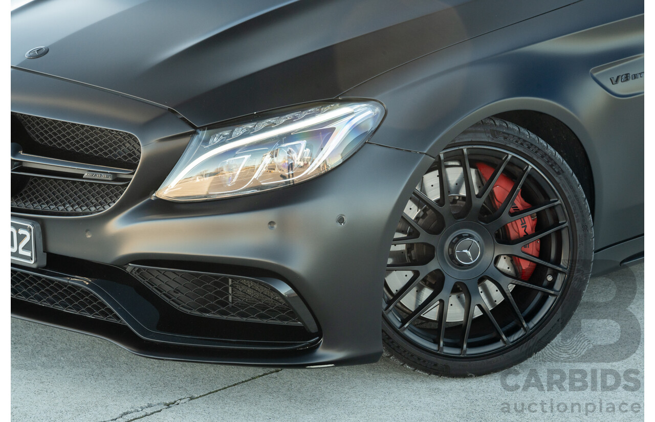 07/2015 Mercedes Benz C63 S AMG 205 4d Wagon Diamond White / Matte Black Wrap Twin Turbo V8 4.0L
