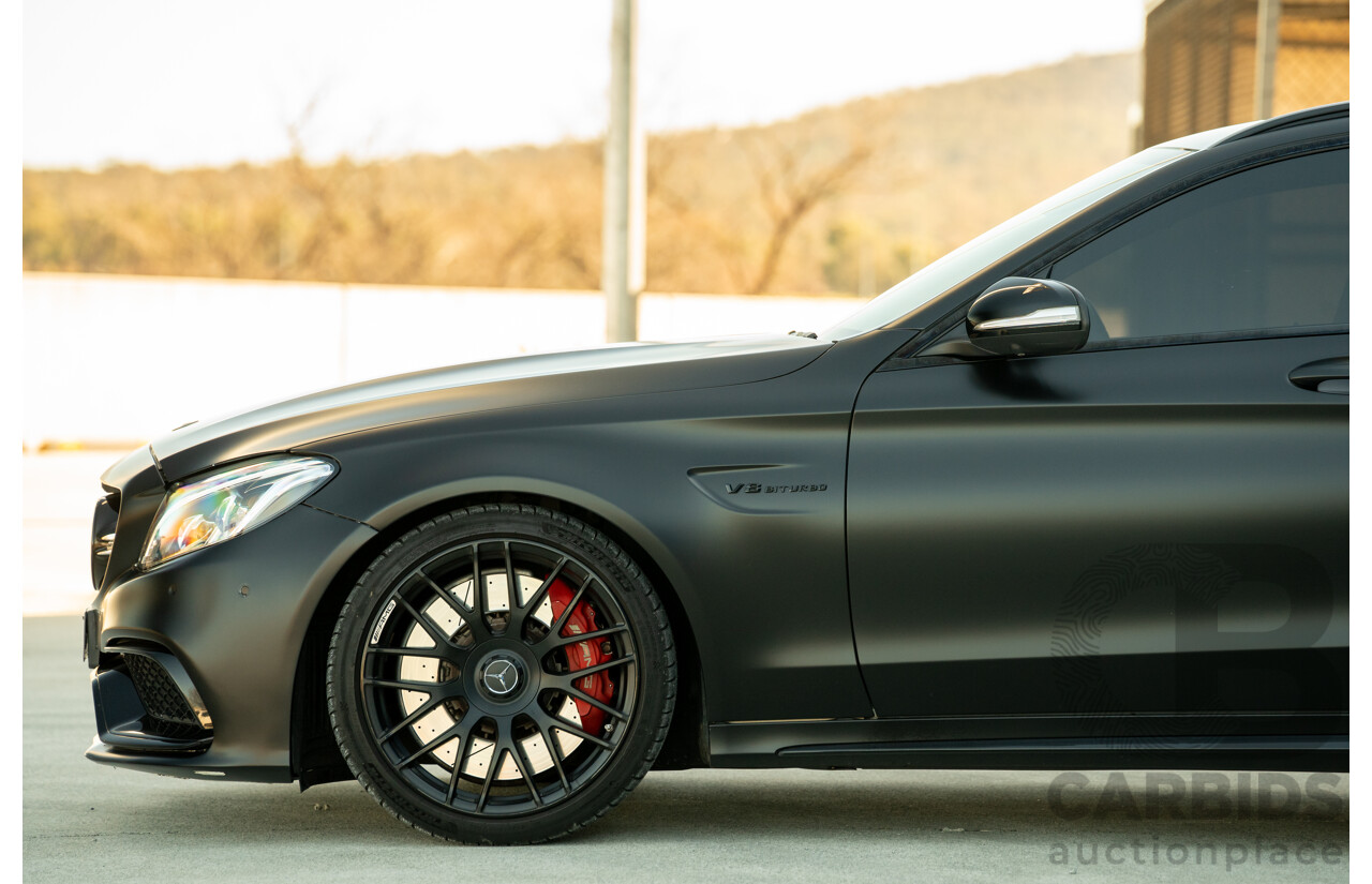 07/2015 Mercedes Benz C63 S AMG 205 4d Wagon Diamond White / Matte Black Wrap Twin Turbo V8 4.0L