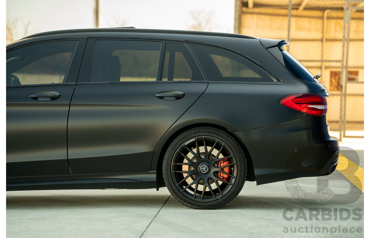 07/2015 Mercedes Benz C63 S AMG 205 4d Wagon Diamond White / Matte Black Wrap Twin Turbo V8 4.0L