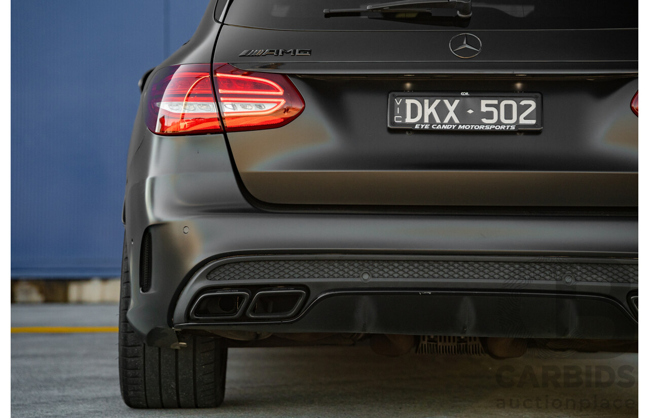 07/2015 Mercedes Benz C63 S AMG 205 4d Wagon Diamond White / Matte Black Wrap Twin Turbo V8 4.0L