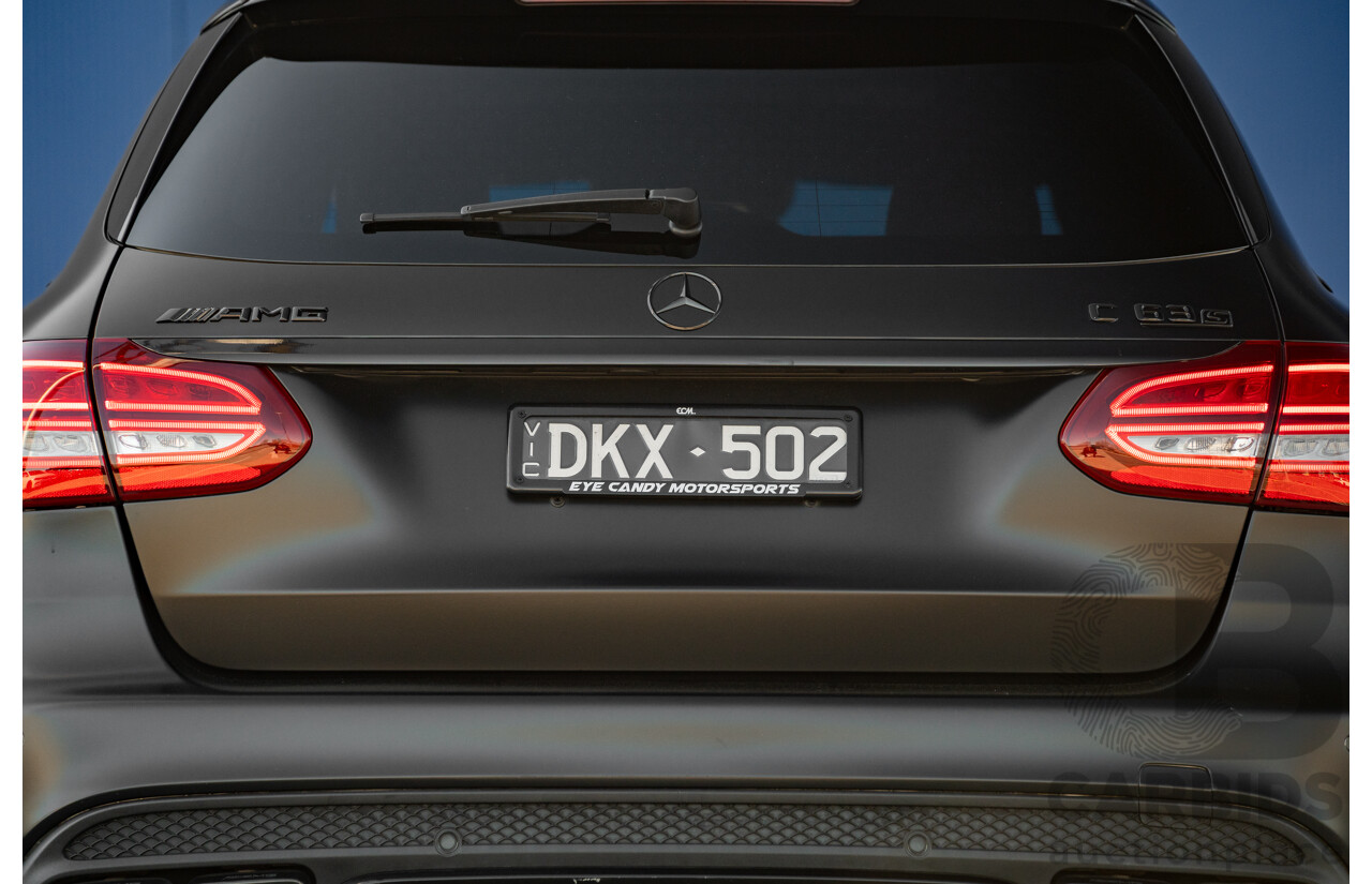 07/2015 Mercedes Benz C63 S AMG 205 4d Wagon Diamond White / Matte Black Wrap Twin Turbo V8 4.0L