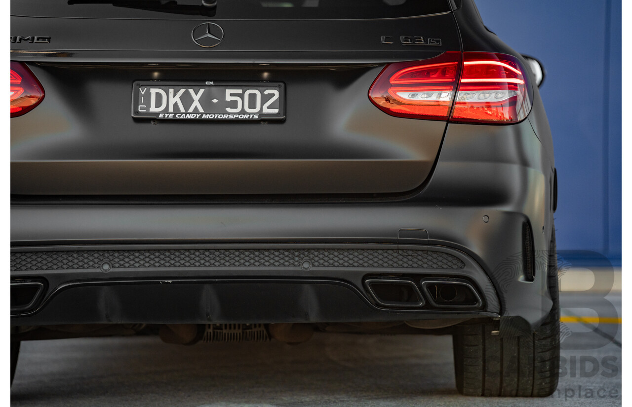 07/2015 Mercedes Benz C63 S AMG 205 4d Wagon Diamond White / Matte Black Wrap Twin Turbo V8 4.0L