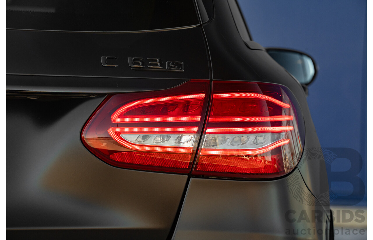 07/2015 Mercedes Benz C63 S AMG 205 4d Wagon Diamond White / Matte Black Wrap Twin Turbo V8 4.0L