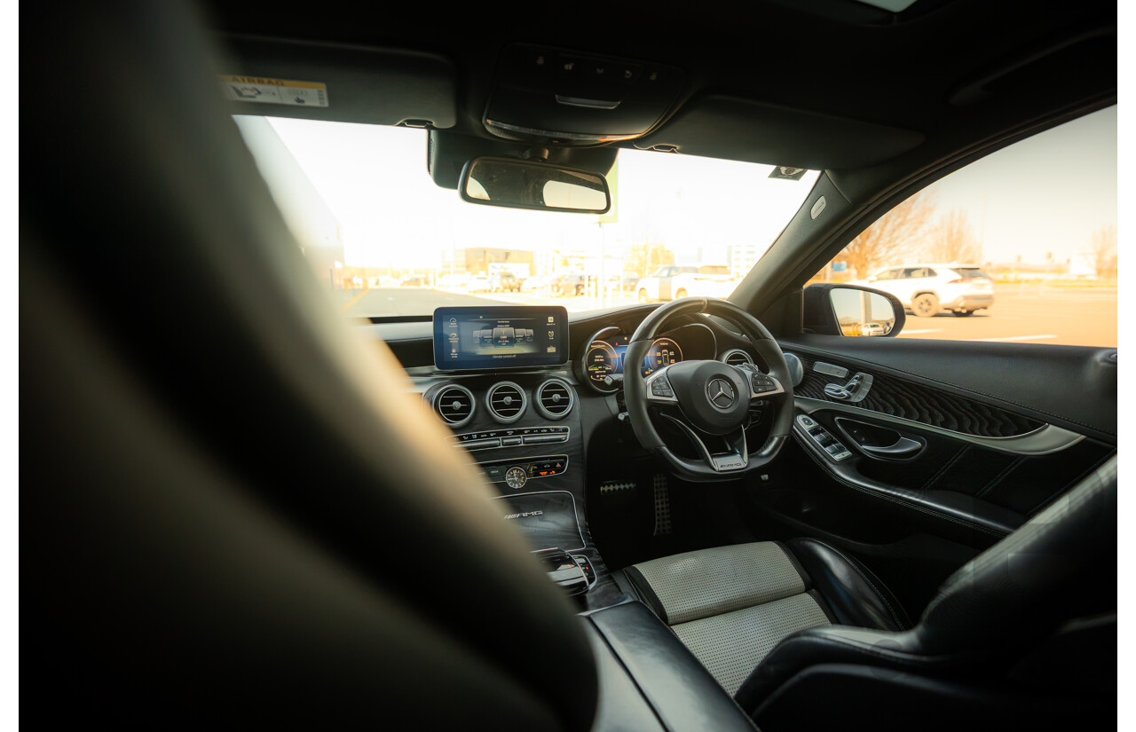 07/2015 Mercedes Benz C63 S AMG 205 4d Wagon Diamond White / Matte Black Wrap Twin Turbo V8 4.0L