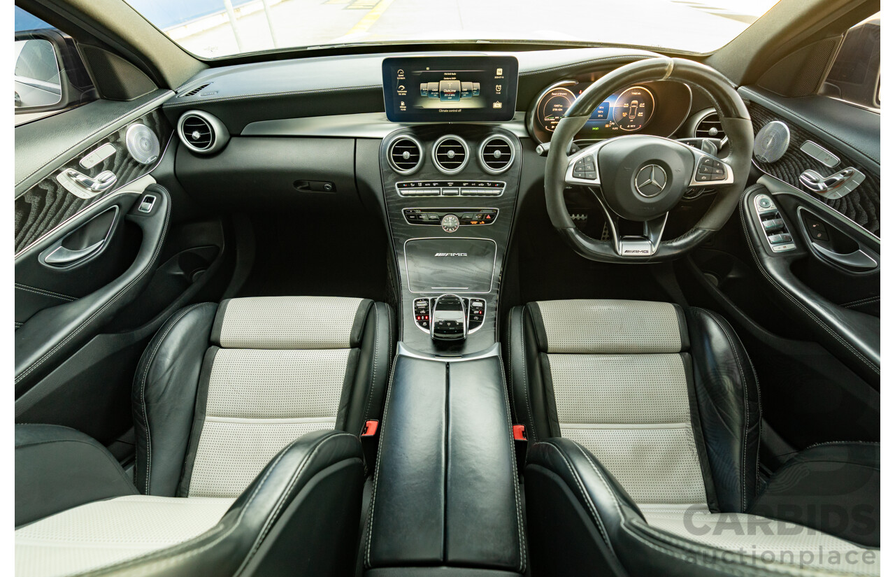 07/2015 Mercedes Benz C63 S AMG 205 4d Wagon Diamond White / Matte Black Wrap Twin Turbo V8 4.0L