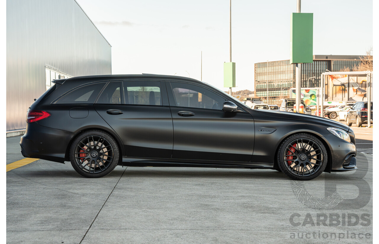 07/2015 Mercedes Benz C63 S AMG 205 4d Wagon Diamond White / Matte Black Wrap Twin Turbo V8 4.0L