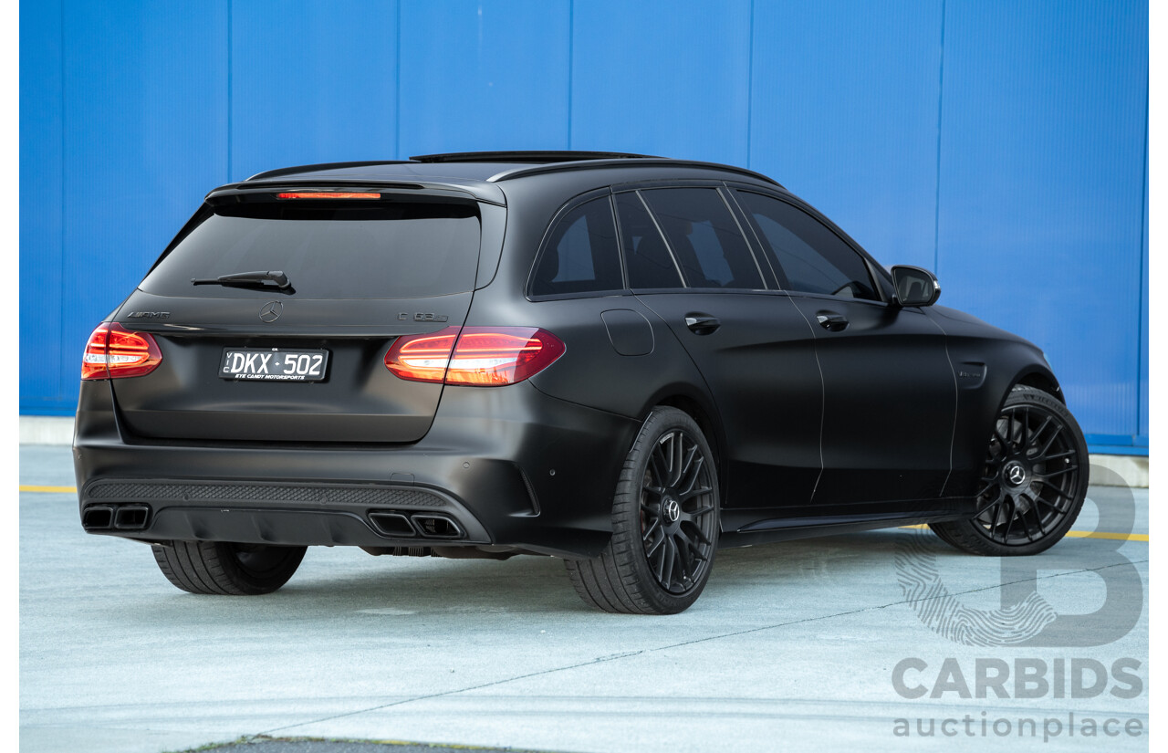 07/2015 Mercedes Benz C63 S AMG 205 4d Wagon Diamond White / Matte Black Wrap Twin Turbo V8 4.0L