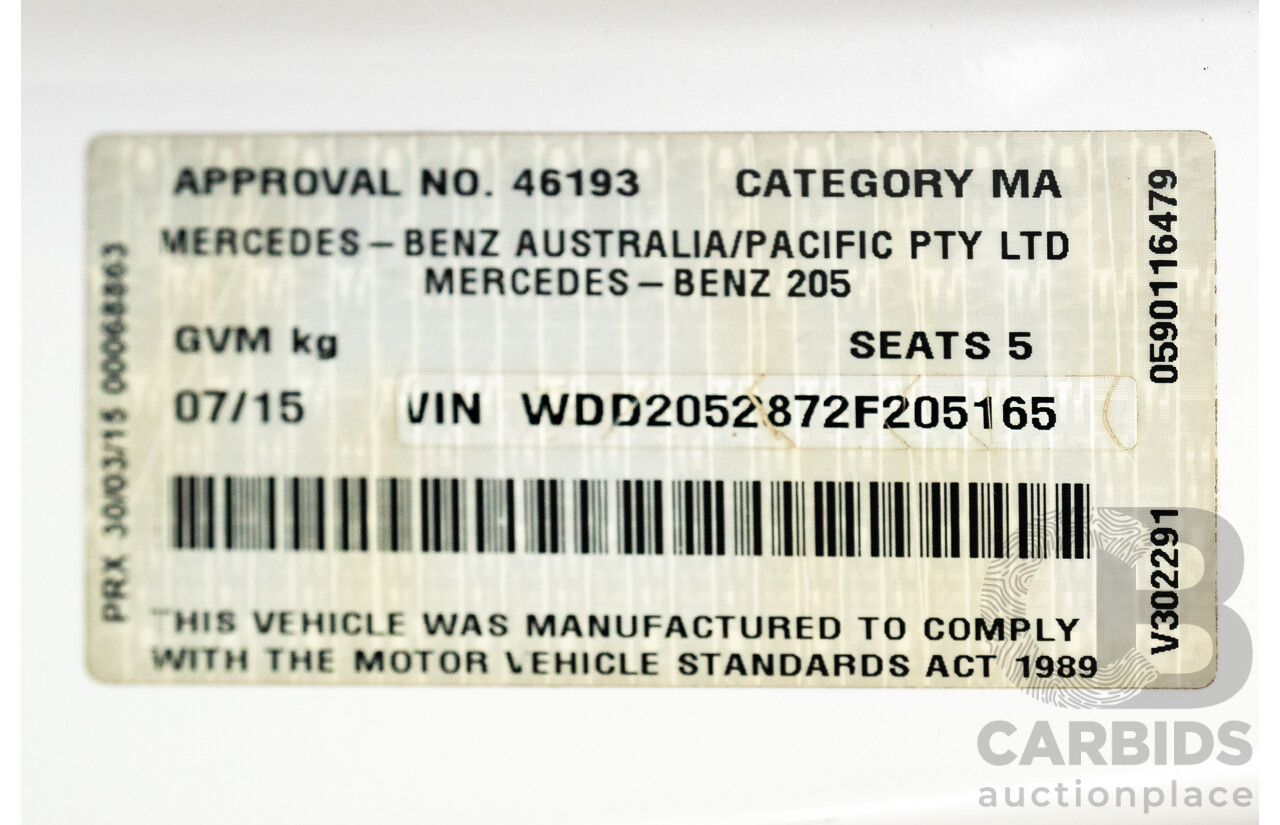 07/2015 Mercedes Benz C63 S AMG 205 4d Wagon Diamond White / Matte Black Wrap Twin Turbo V8 4.0L