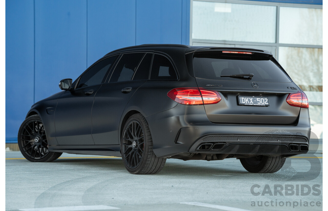 07/2015 Mercedes Benz C63 S AMG 205 4d Wagon Diamond White / Matte Black Wrap Twin Turbo V8 4.0L