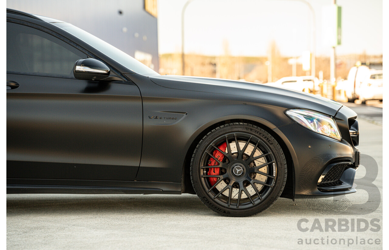 07/2015 Mercedes Benz C63 S AMG 205 4d Wagon Diamond White / Matte Black Wrap Twin Turbo V8 4.0L