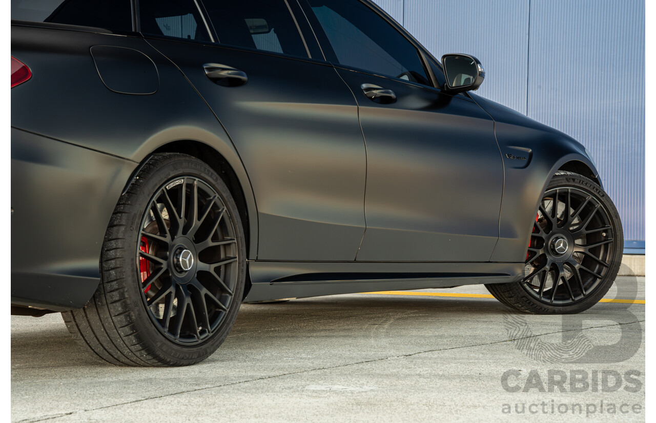 07/2015 Mercedes Benz C63 S AMG 205 4d Wagon Diamond White / Matte Black Wrap Twin Turbo V8 4.0L