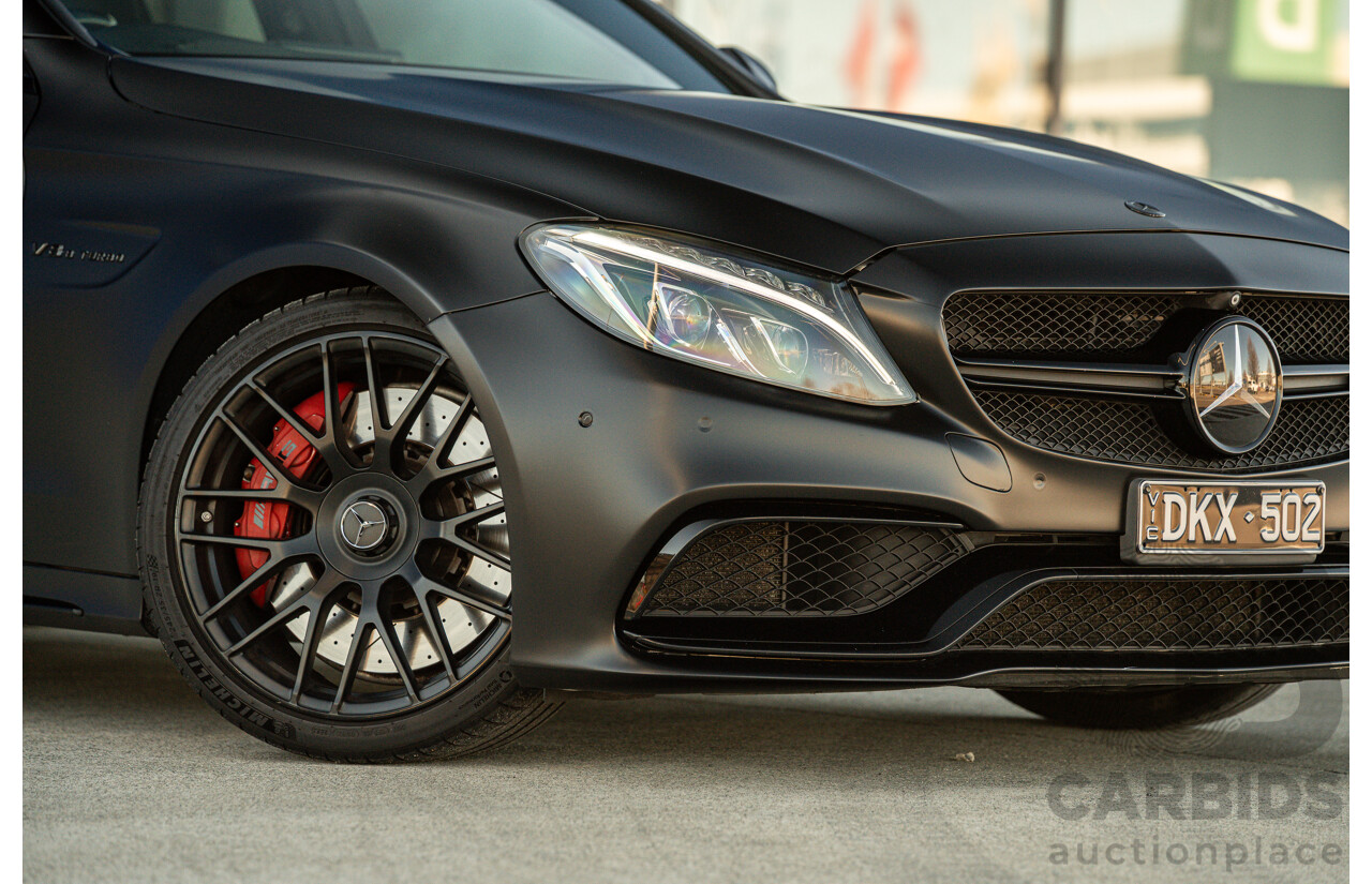 07/2015 Mercedes Benz C63 S AMG 205 4d Wagon Diamond White / Matte Black Wrap Twin Turbo V8 4.0L