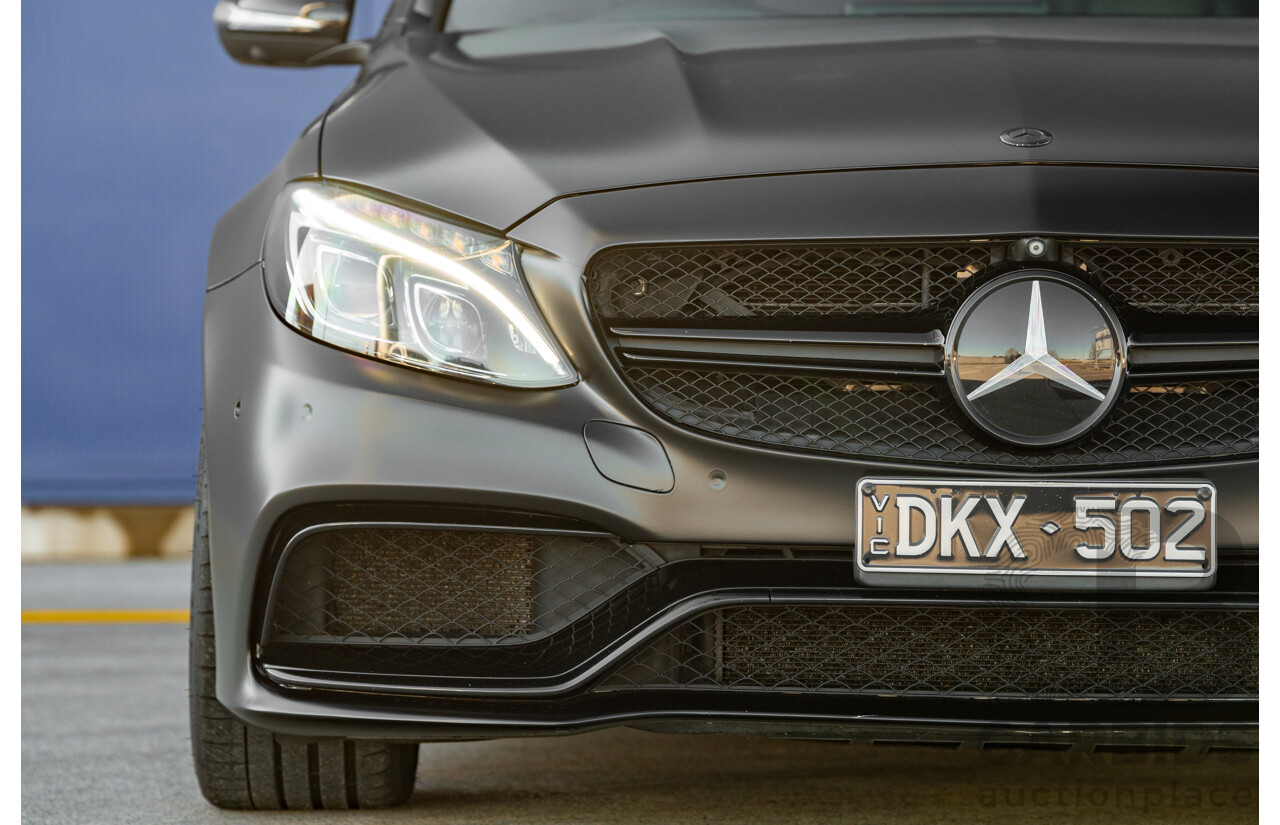 07/2015 Mercedes Benz C63 S AMG 205 4d Wagon Diamond White / Matte Black Wrap Twin Turbo V8 4.0L